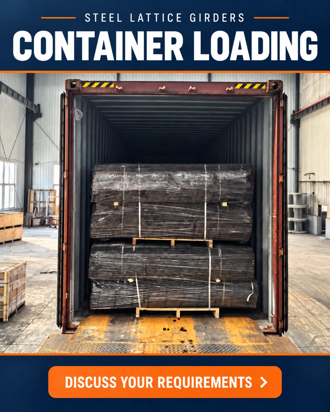 Container loading — steel lattice girders for Israel enquiries