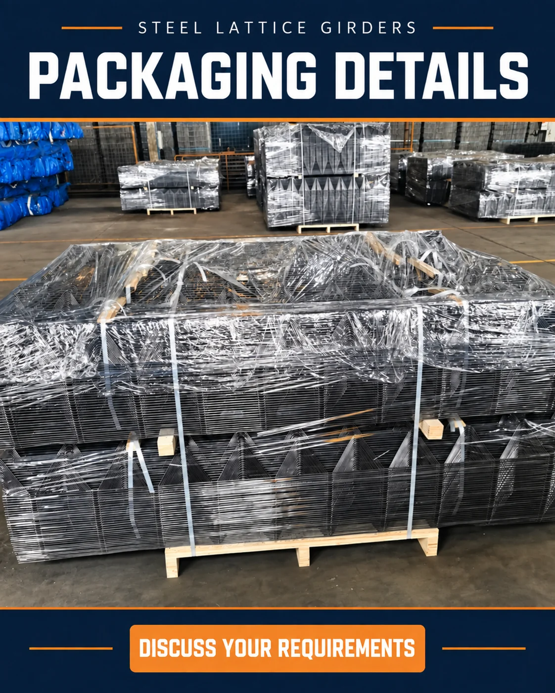 Packaging details — steel lattice girders for Israel enquiries