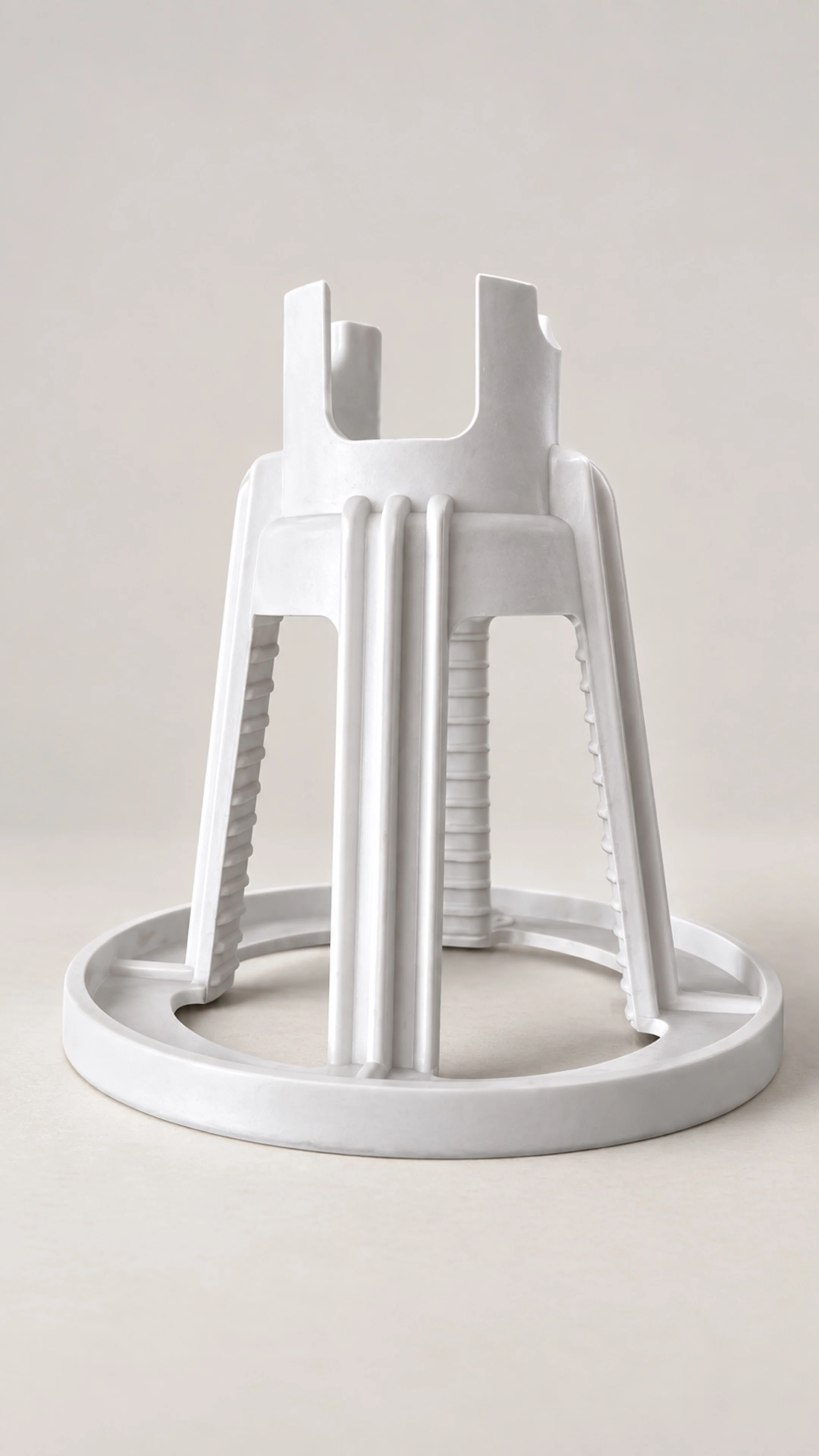 White plastic rebar chair