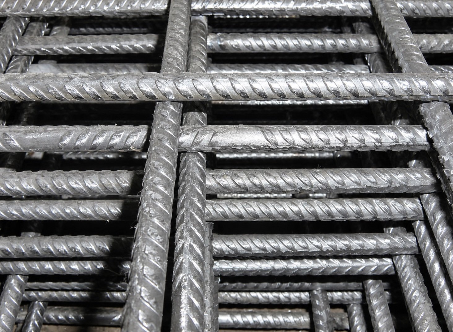 Close-up of reinforcing steel rib and weld detail