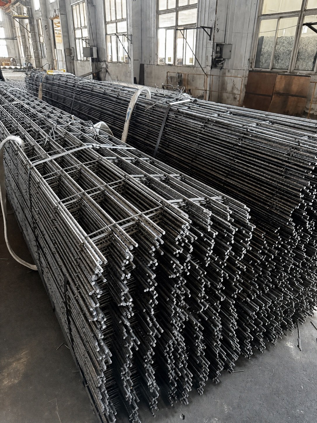 Bundled trench mesh in factory stock