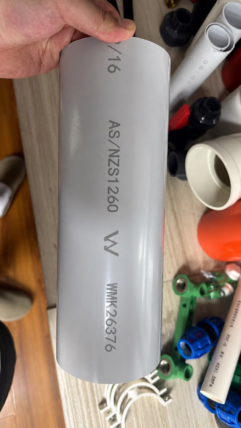 PVC pipe with AS NZS 1260 marking