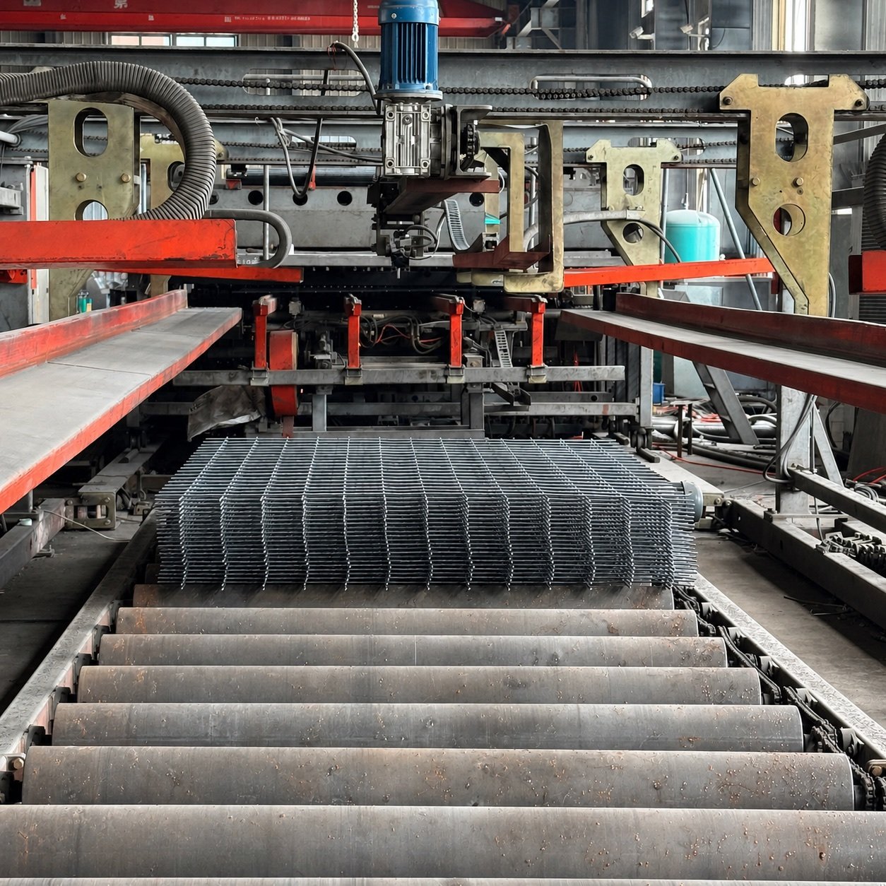 Reinforcing mesh production line