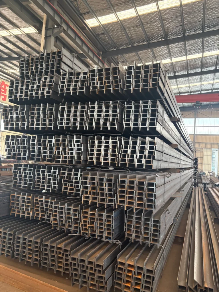 Uncoated steel sections stacked before further processing