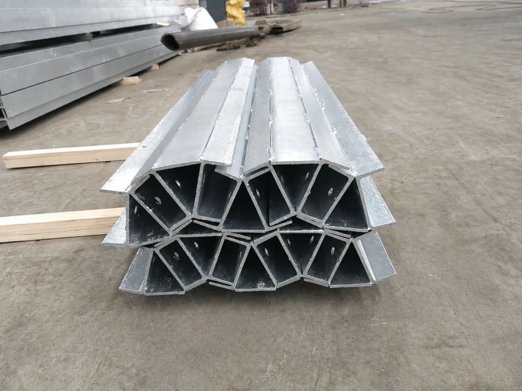 Custom fabricated galvanised retaining wall post assemblies
